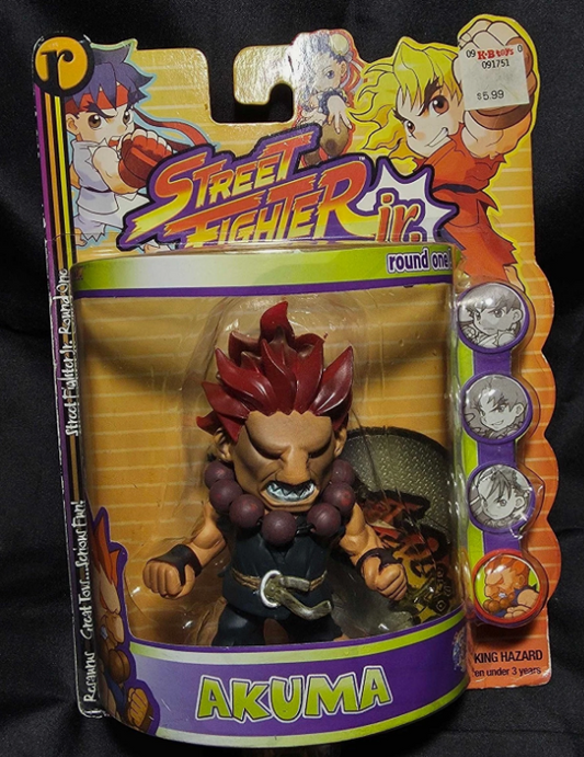 1999 ReSaurus Street Fighter Jr Akuma Action Figure New Sealed - Shelf Wear